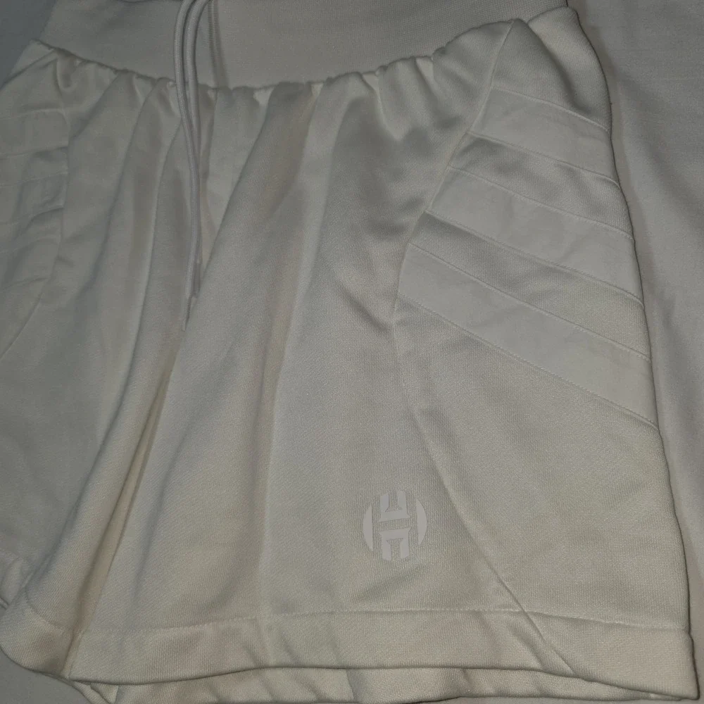 Adidas James Harden Travel Shorts Size Small White Elastic Basketball Comfort